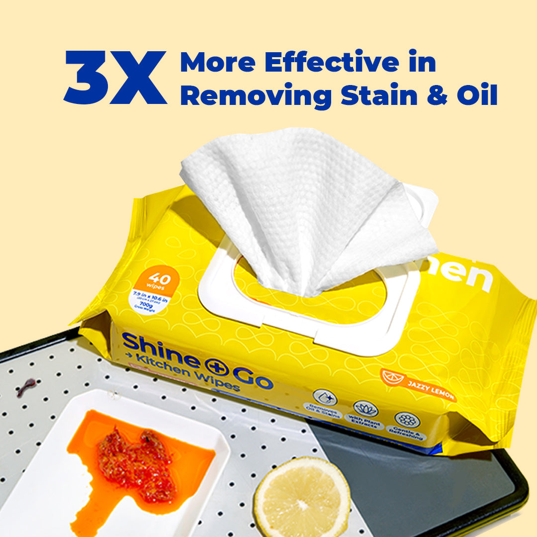 [CARTON DEAL] Alcean Thicker & Larger Kitchen Wipes (40 Wipes x 12 Packs)