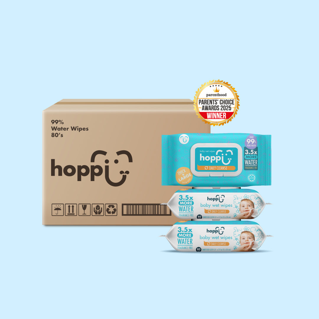 [CARTON DEAL] Hoppi Baby Wet Wipes (80 Wipes x 12 Packs)