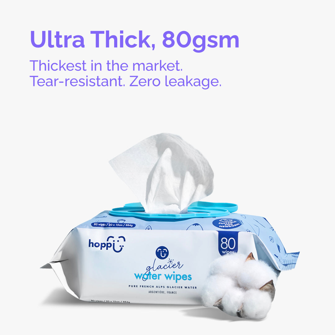 [CARTON DEAL] Hoppi Glacier Water Wipes (20 Wipes x 30 Packs)