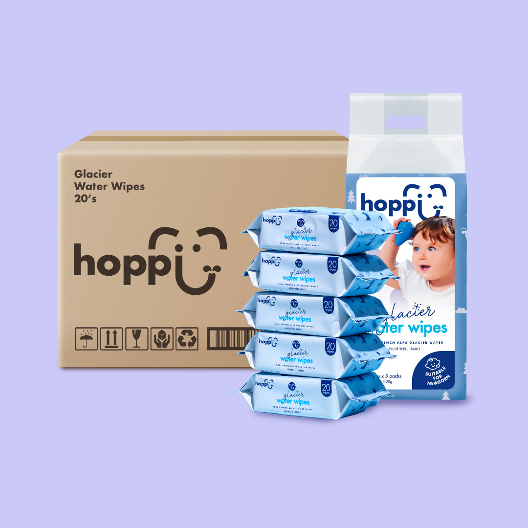 [CARTON DEAL] Hoppi Glacier Water Wipes (20 Wipes x 30 Packs)