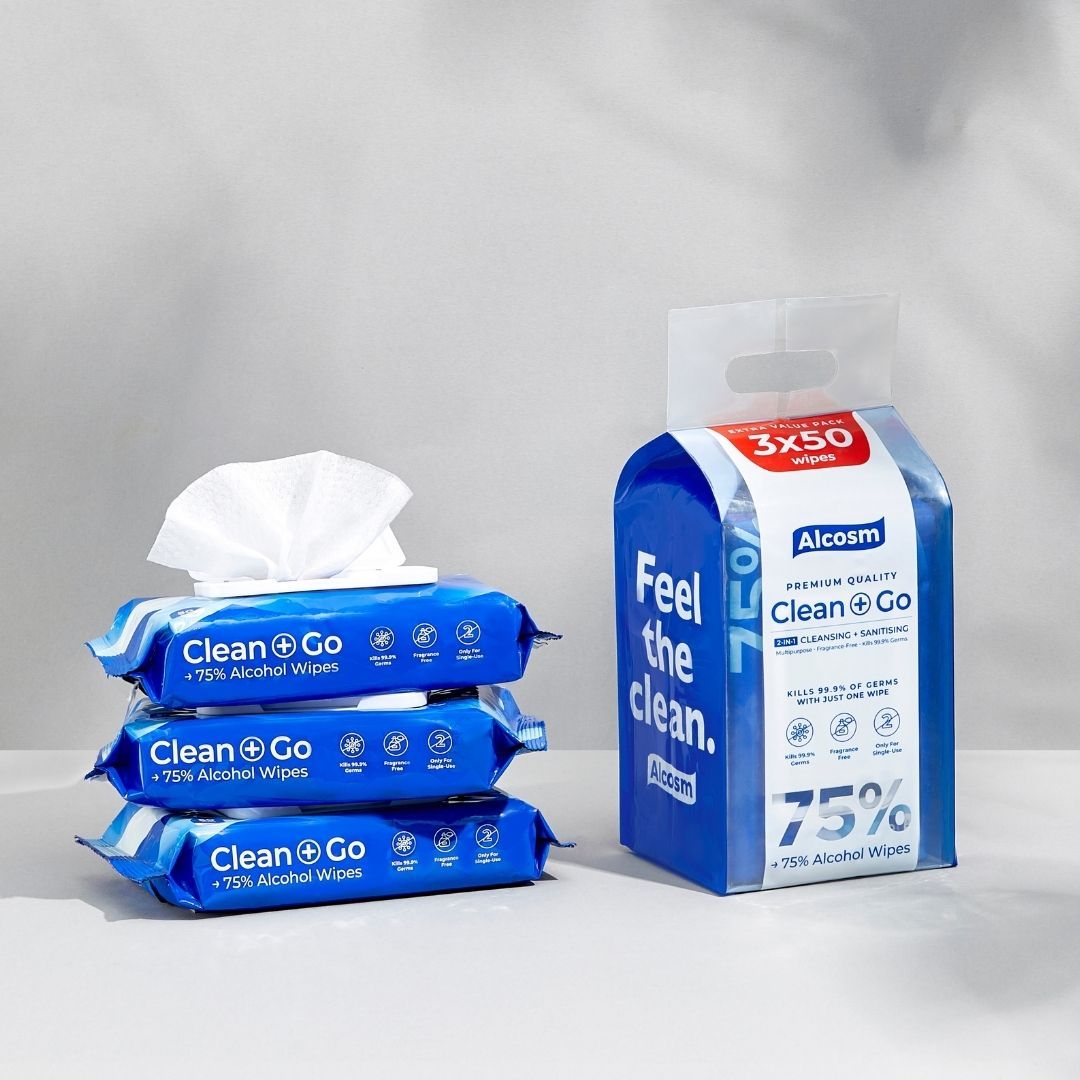 [CARTON DEAL] Alcean 75% Classic Alcohol Wipes (50 Wipes x 8 Bundles x 3 Packs)