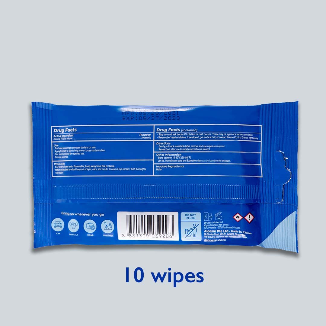 [CARTON DEAL] Alcean 75% Classic Alcohol Wipes (10 Wipes x 20 Bundles x 6 Packs)