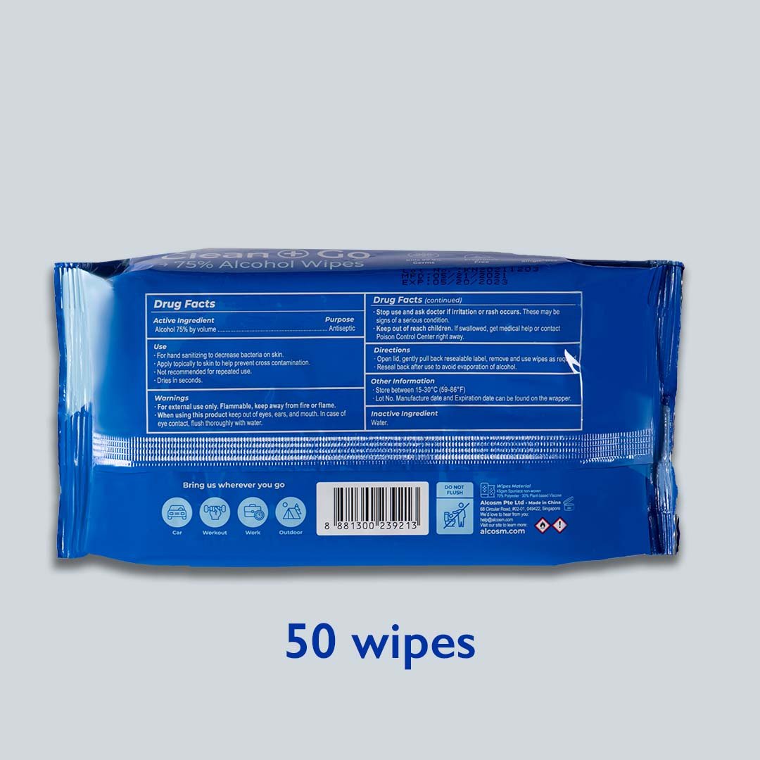 [CARTON DEAL] Alcean 75% Classic Alcohol Wipes (50 Wipes x 8 Bundles x 3 Packs)